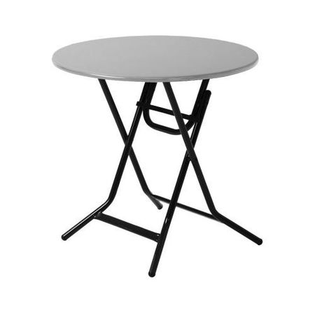 MITYLITE Plastic Folding Table, Gray, 30In. Round CT30GRY1